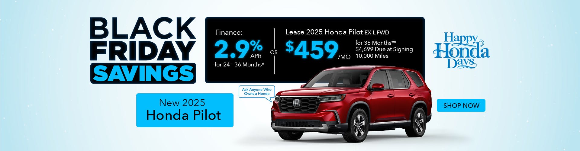 New 2025 Honda Pilot 2.9% APR