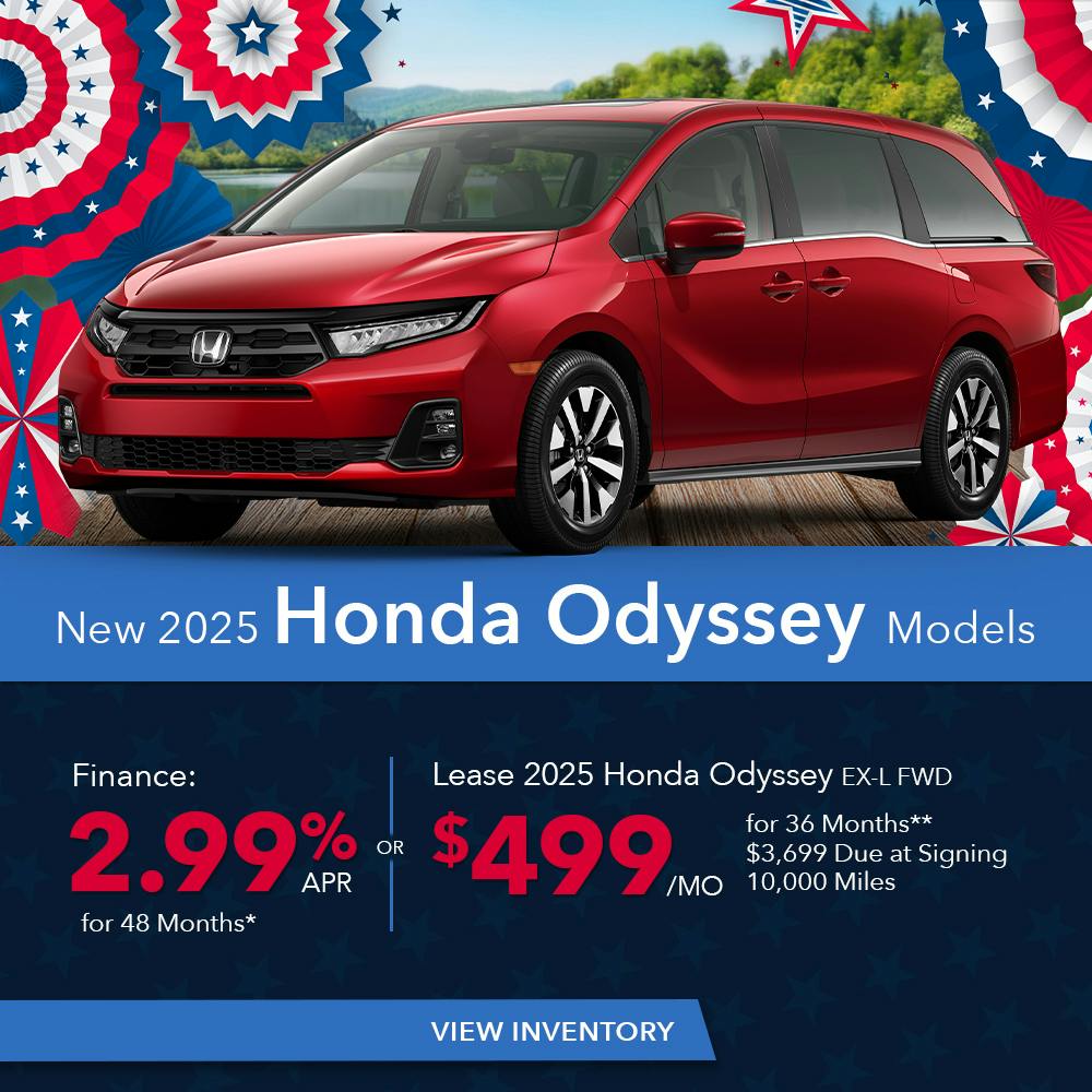 New 2025 Honda Odyssey Finance For 2.99% APR