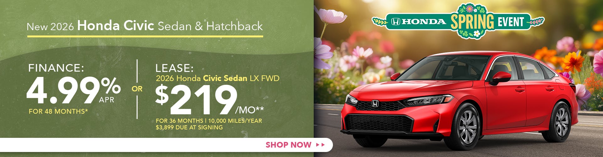 New 2026 Honda Civic Sedan and Hatchback OR 2026 Honda Civic Sedan LX FWD