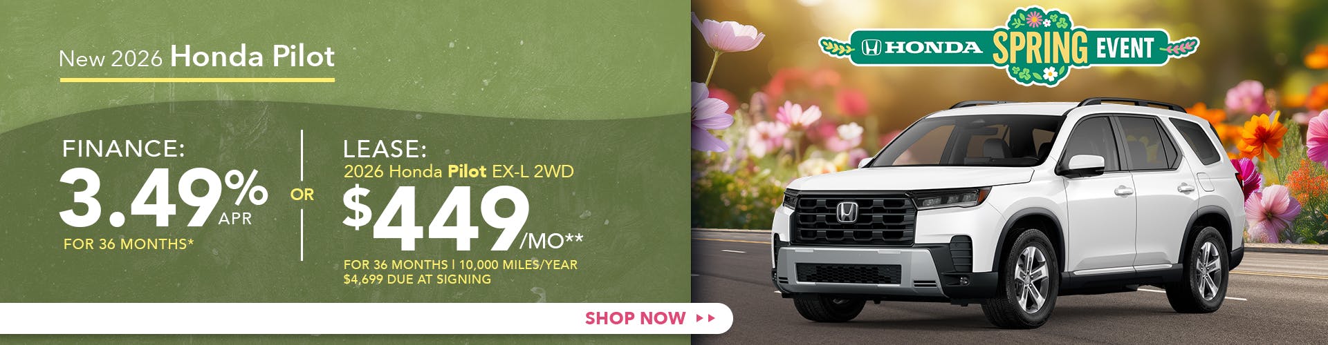 New 2026 Honda Pilot OR 2026 Honda Pilot EX-L 2WD