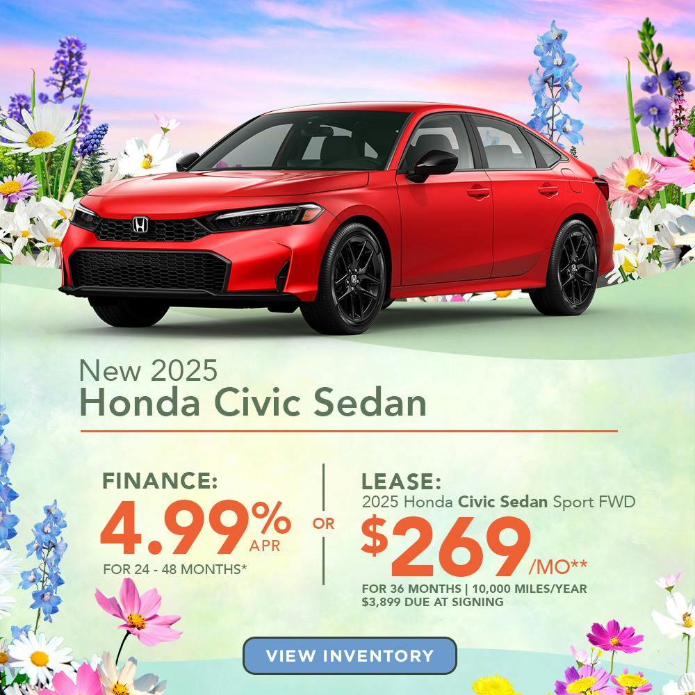 New 2025 Honda Civic Sedan 4.99 APR