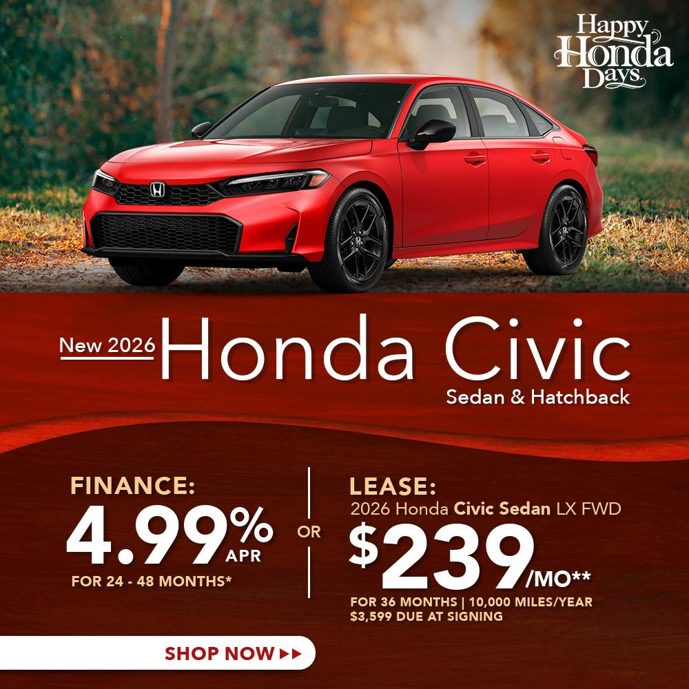 New 2026 Honda Civic Sedan and Hatchback OR 2026 Honda Civic Sedan LX FWD