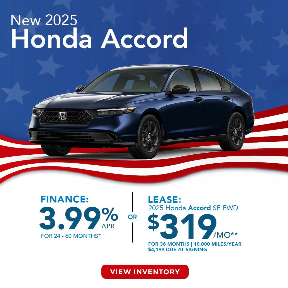 New 2025 Honda Accord Lease For $319