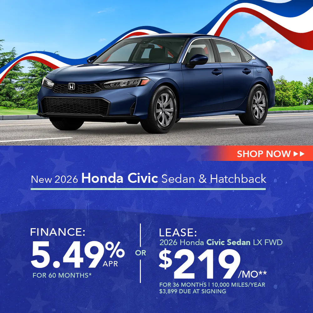 New 2026 Honda Civic Sedan and Hatchback OR Lease 2026 Honda Civic Sedan LX FWD