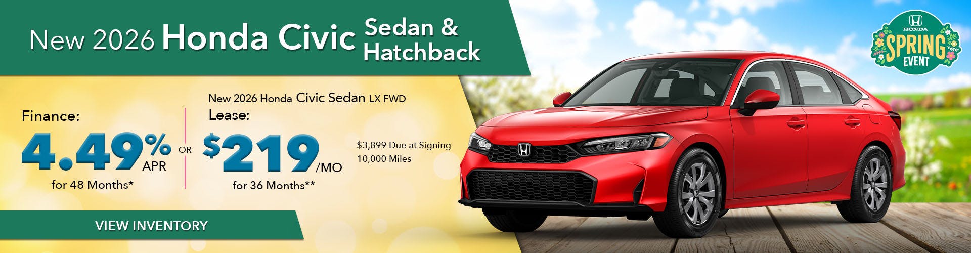 New 2026 Honda Civic Sedan & Hatchback