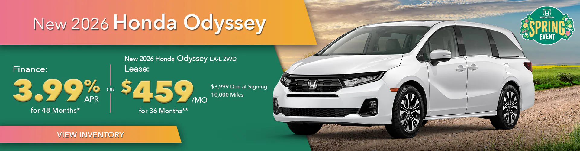 New 2026 Honda Odyssey Models