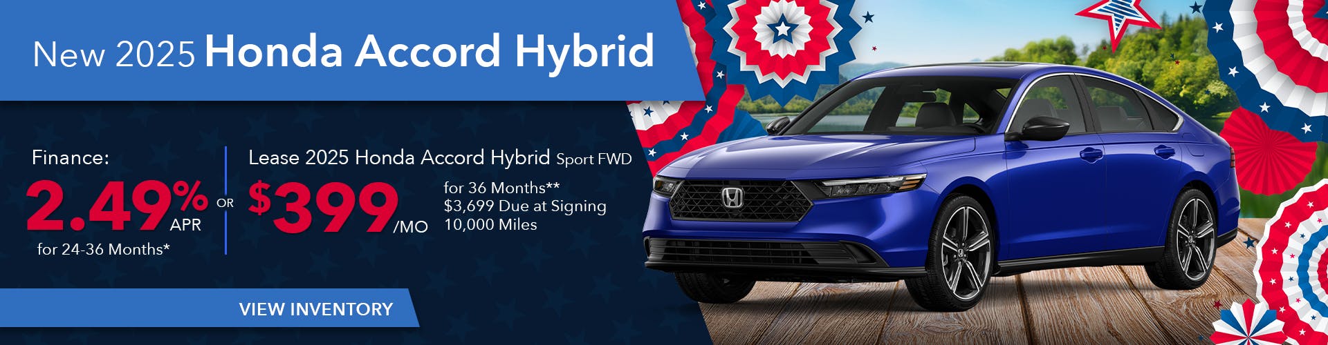 New 2025 Honda Accord Hybrid Finance For 2.49% APR