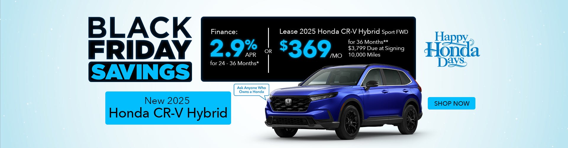 New 2025 Honda CR-V Hybrid 2.9% APR