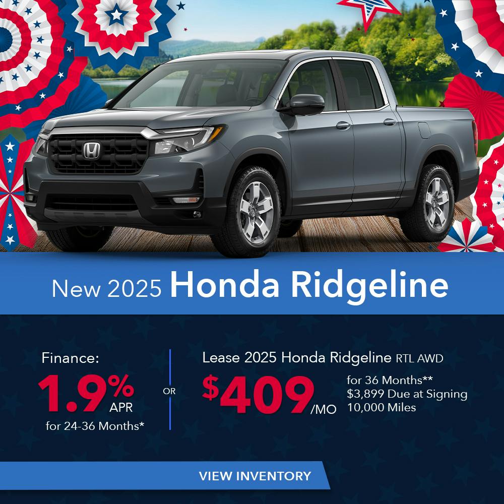 New 2025 Honda Ridgeline Finance For 1.9% APR