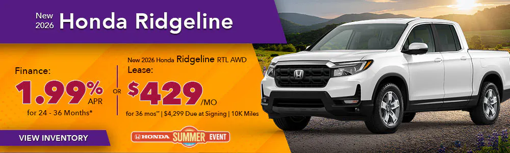 New 2026 Honda Ridgeline | Shottenkirk Honda Huntsville