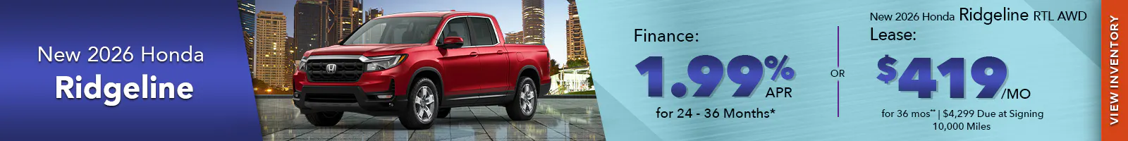 New 2026 Honda Ridgeline OR New 2026 Honda Ridgeline RTL AWD