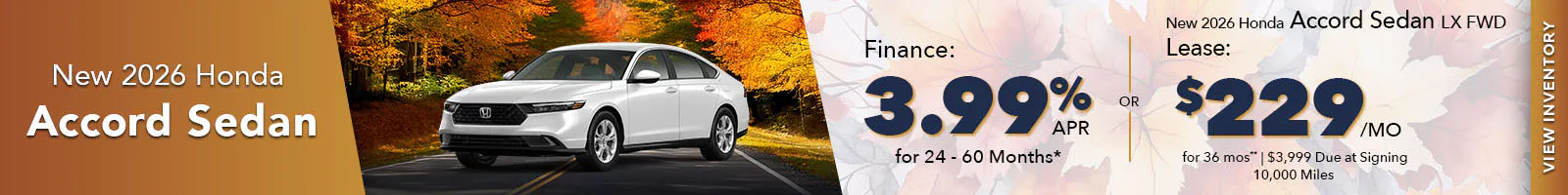 New 2026 Honda Accord Sedan OR New 2026 Honda Accord Sedan LX FWD