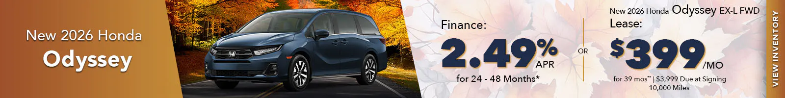 New 2026 Honda Odyssey OR New 2026 Honda Odyssey EX-L FWD