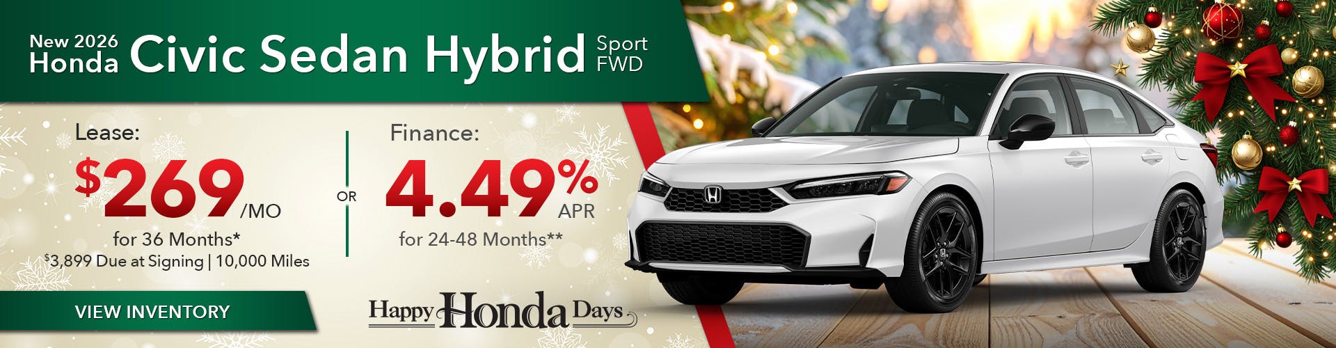 New 2026 Honda Civic Hybrid Sedan Sport FWD