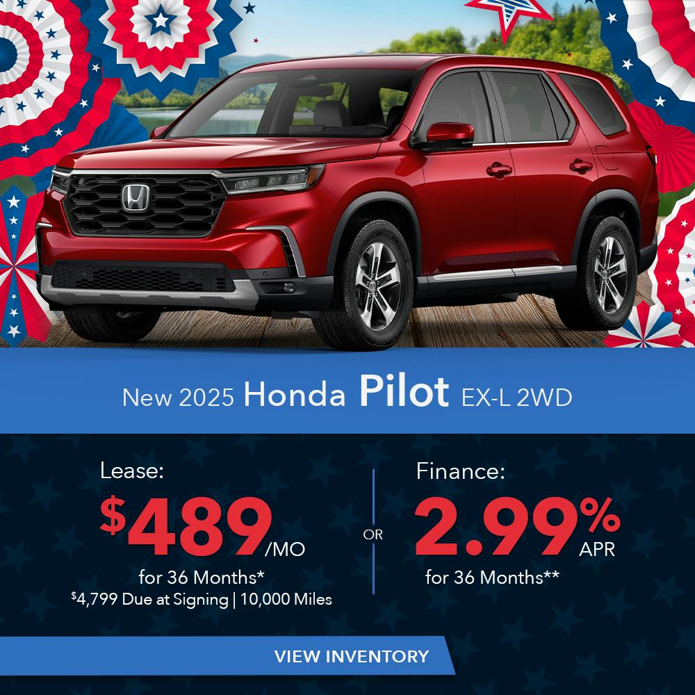 New 2025 Honda Pilot Lease For $489