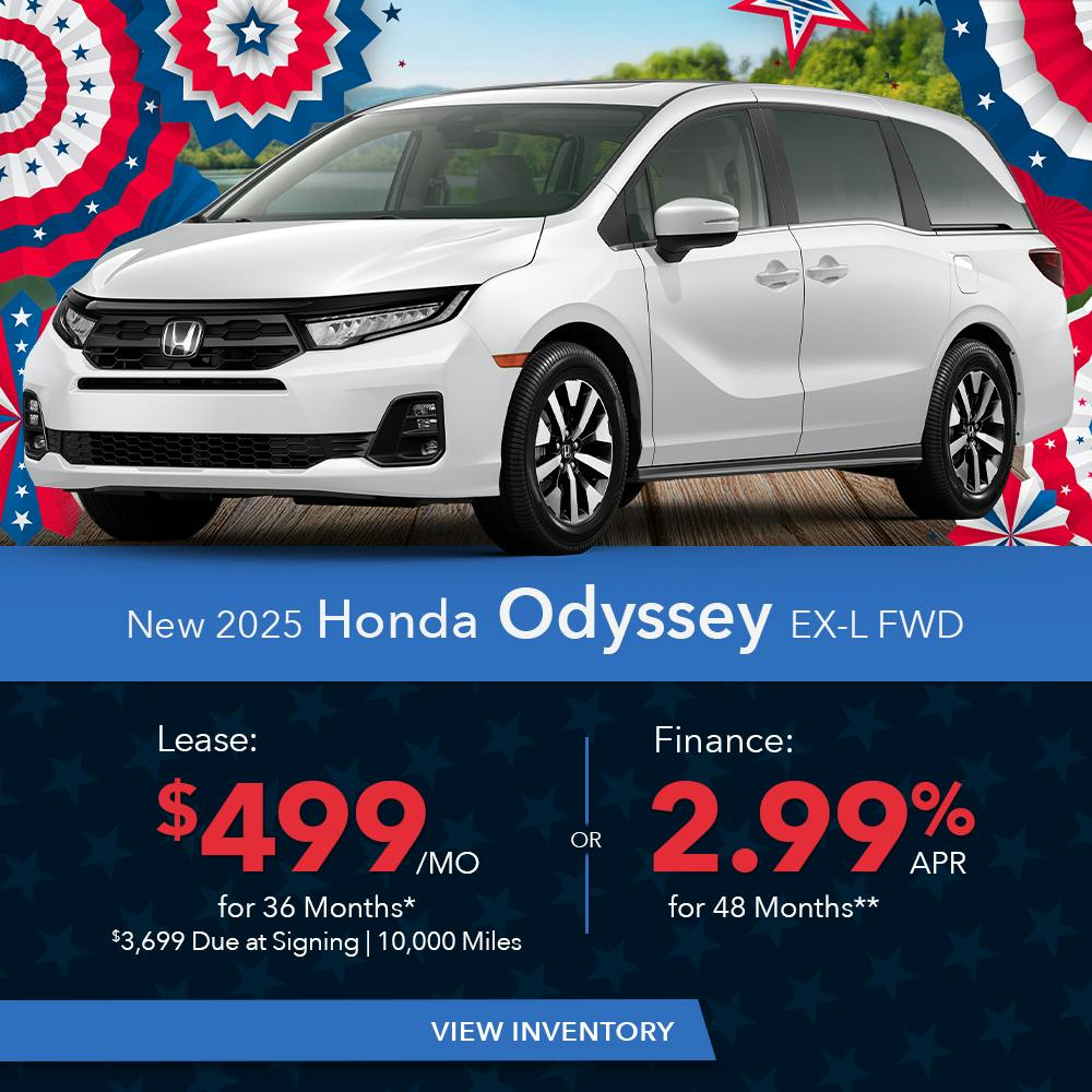 New 2025 Honda Odyssey Lease For $499
