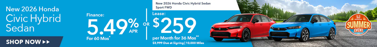 New 2026 Honda Civic Hybrid Sedan OR New 2026 Honda Civic Hybrid Sedan Sport FWD