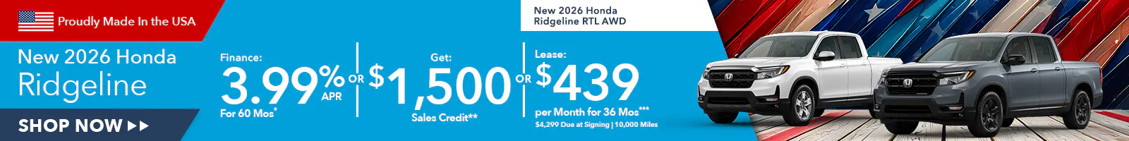 New 2026 Honda Ridgeline OR New 2026 Honda Ridgeline RTL AWD
