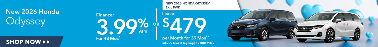 New 2026 Honda Odyssey OR New 2026 Honda Odyssey EX-L FWD