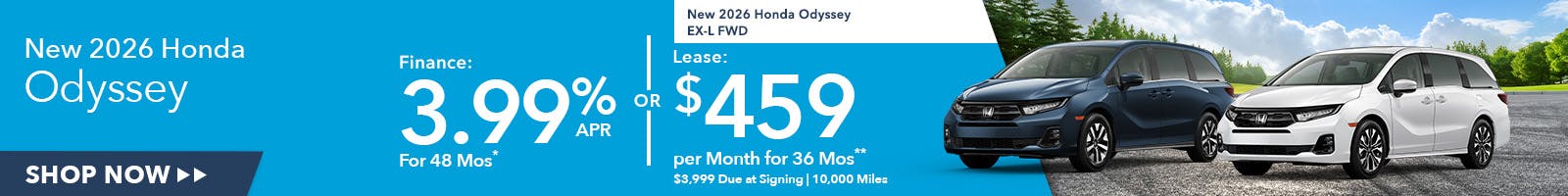 New 2026 Honda Odyssey OR New 2026 Honda Odyssey EX-L FWD