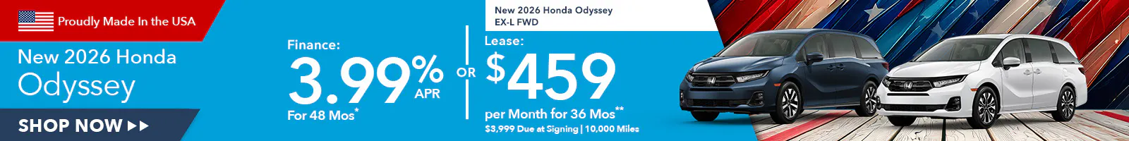 New 2026 Honda Odyssey OR New 2026 Honda Odyssey EX-L FWD