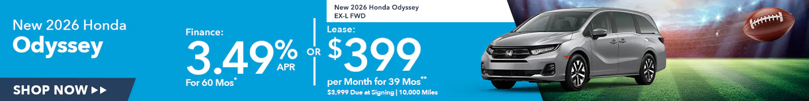 New 2026 Honda Odyssey or New 2026 Honda Odyssey EX-L FWD