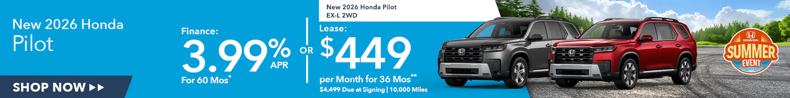 New 2026 Honda Pilot OR New 2026 Honda Pilot EX-L 2WD