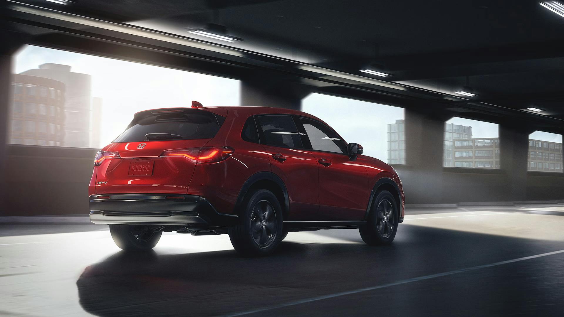 Honda HR-V driving under bridge