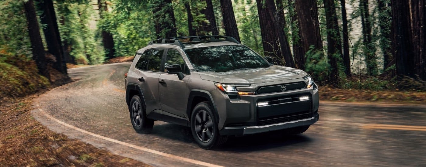 A grey 2026 Toyota RAV4 from the front at an angle.