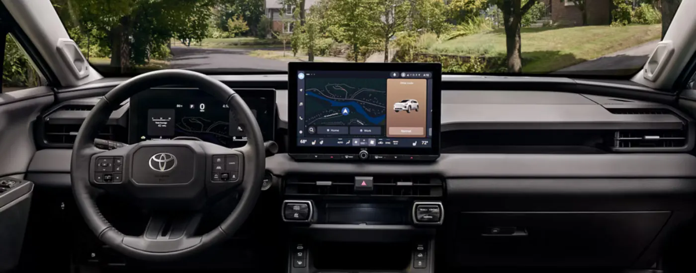 Black interior of a 2026 Toyota RAV4