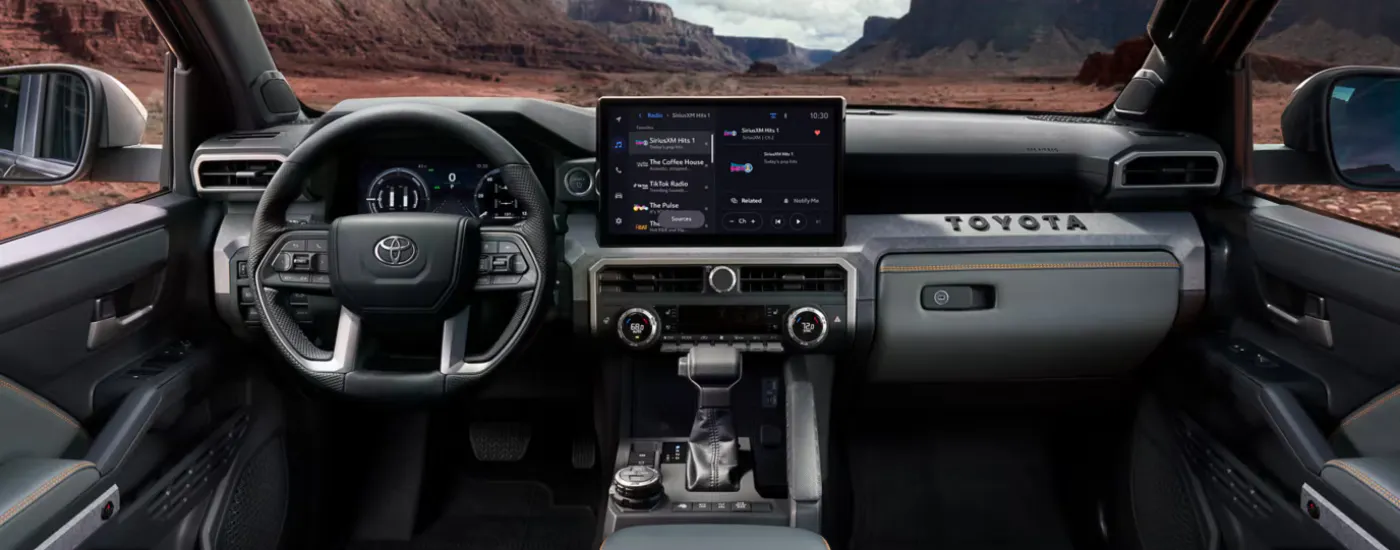 Black interior of a 2026 Toyota Tacoma