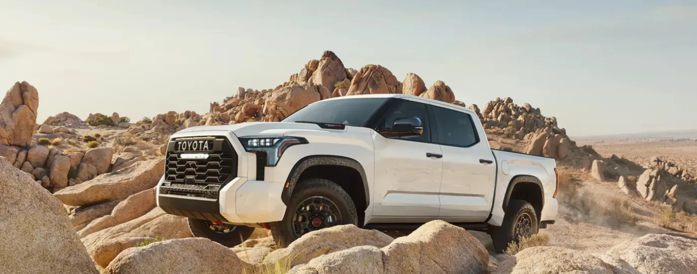 White 2026 Toyota Tundra Rally parked off-road