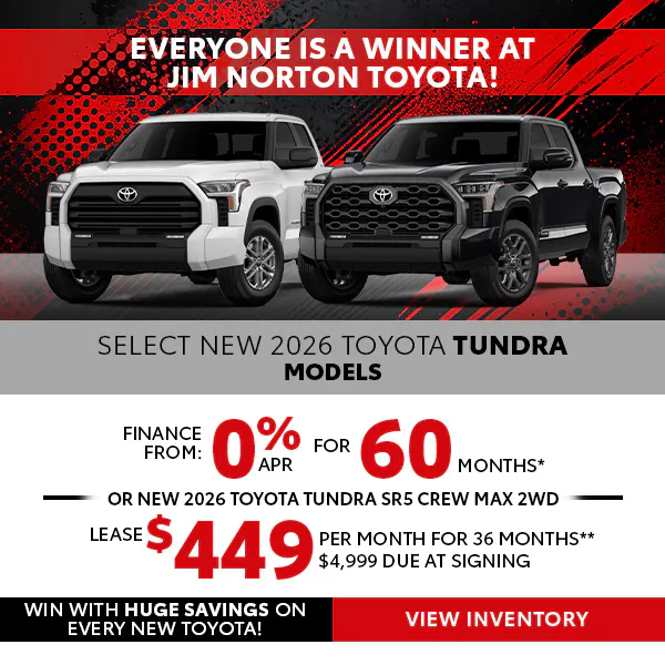Select New 2026 Toyota Tundra Models OR New 2026 Toyota Tundra SR5 Crew Max 2WD | Jim Norton Toyota OKC