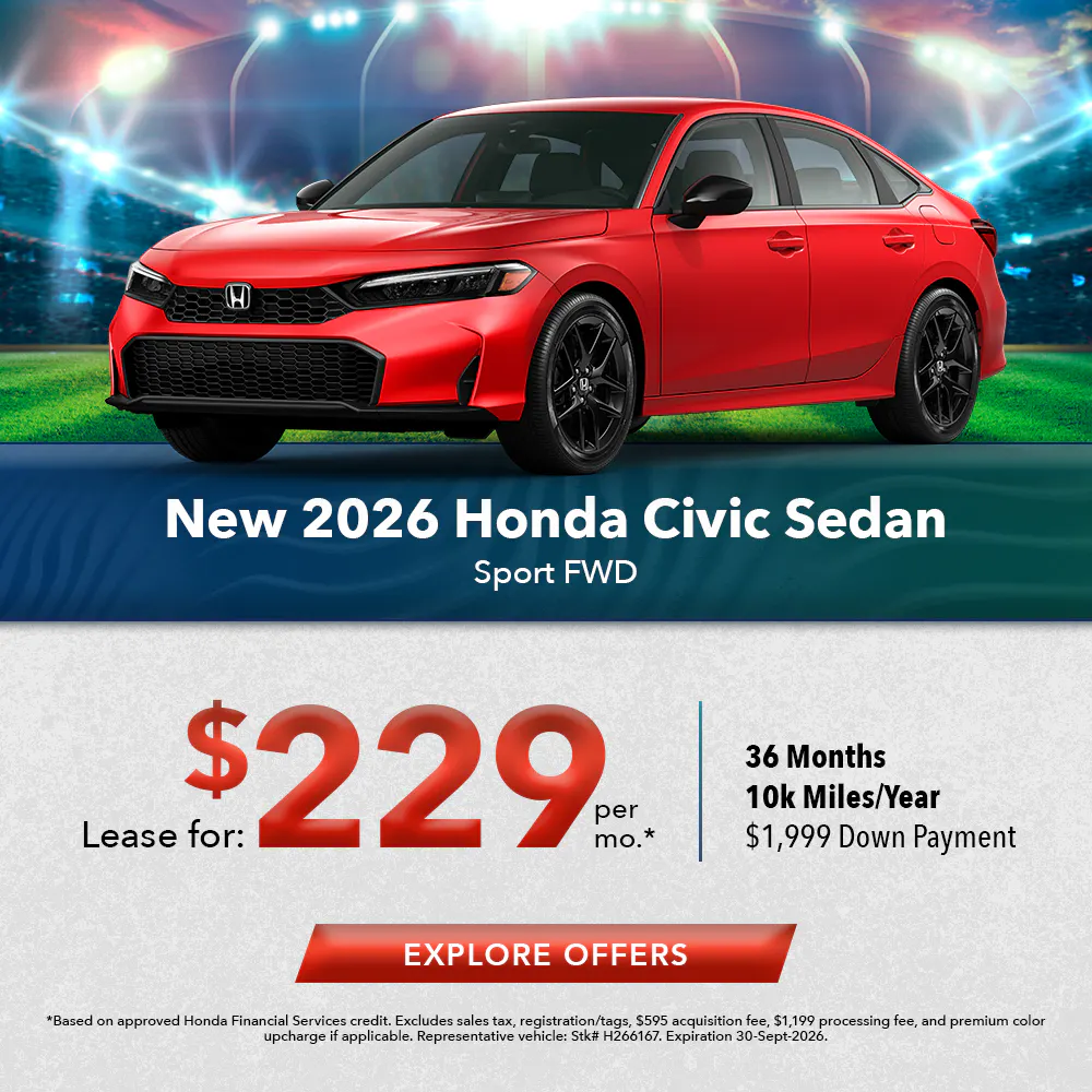 New 2026 Honda Civic Sedan Sport FWD | Joyce Koons Honda