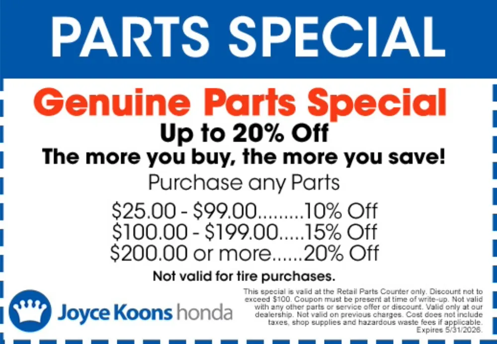 Genuine Parts Special | Joyce Koons Honda