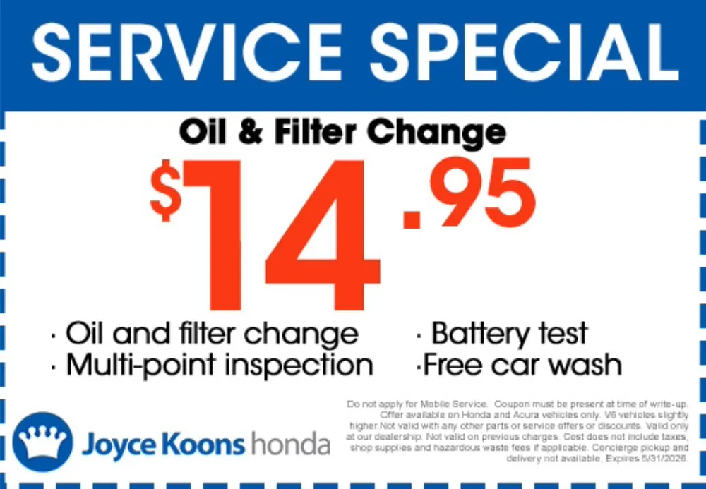 Oil and Filter Change | Joyce Koons Honda
