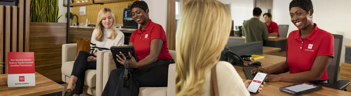 Toyota Service Advisor Interacting with Customer