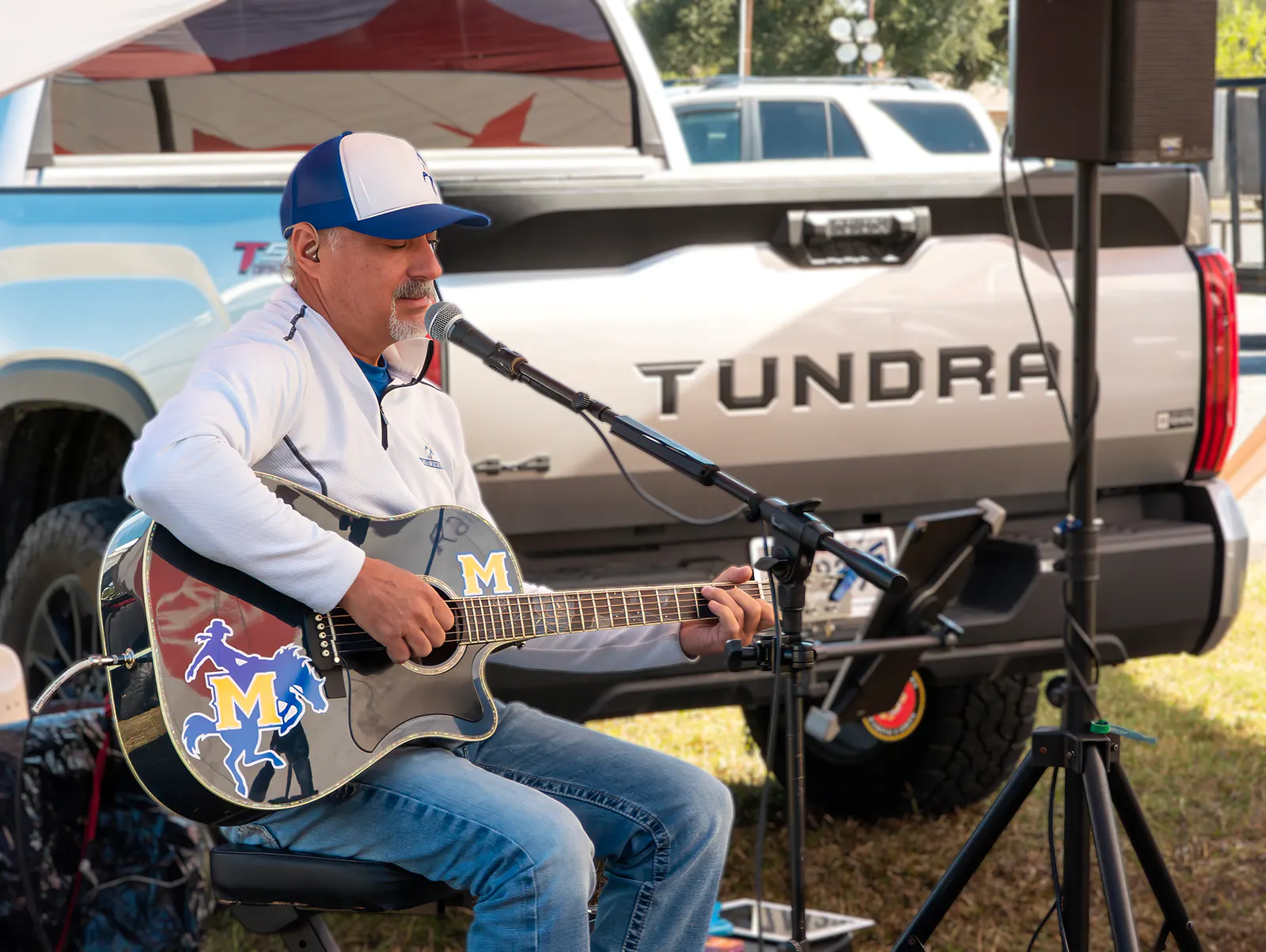 The Doc Wilder Trio performing at the Lake Charles Toyota Tailgate Experience