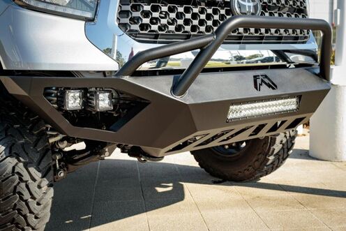 close up on the front of truck