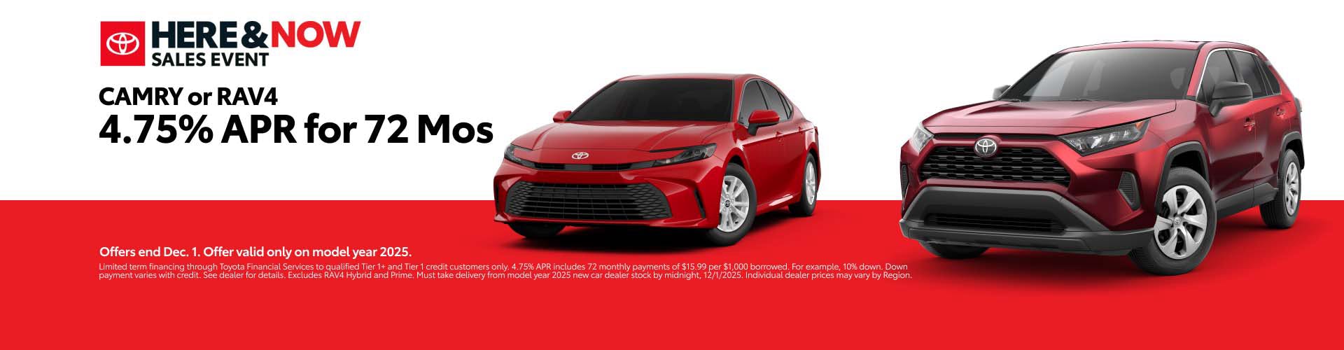 November 2025 SoCal Camry and RAV4 APR