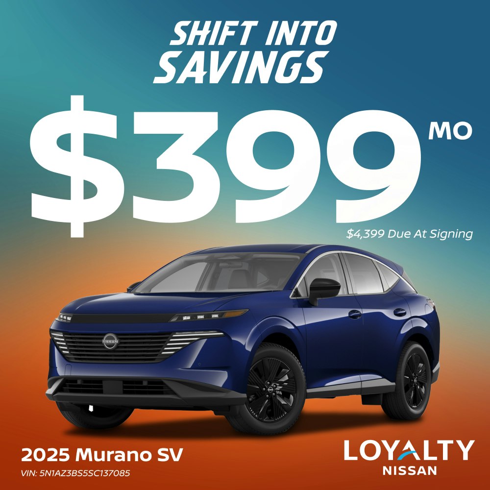 September Offers – $399/Mo On 2025 Nissan Murano SV | Loyalty Nissan