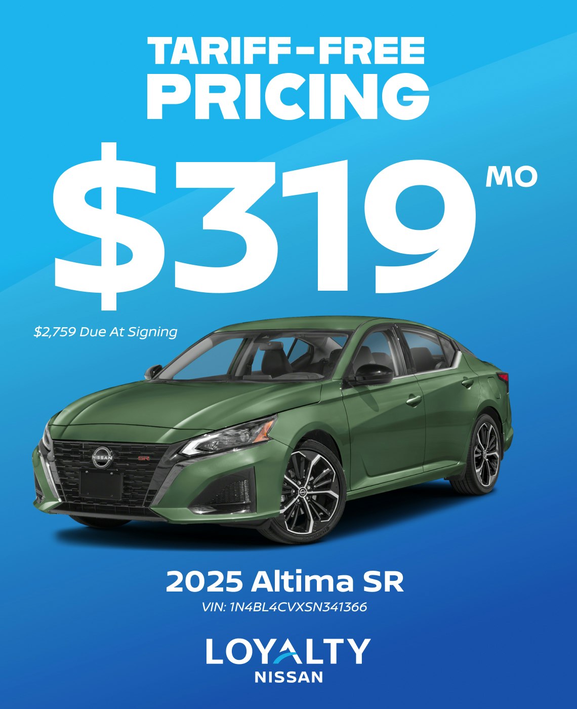April Offers – $319/Mo On 2025 Altima SR | Loyalty Nissan