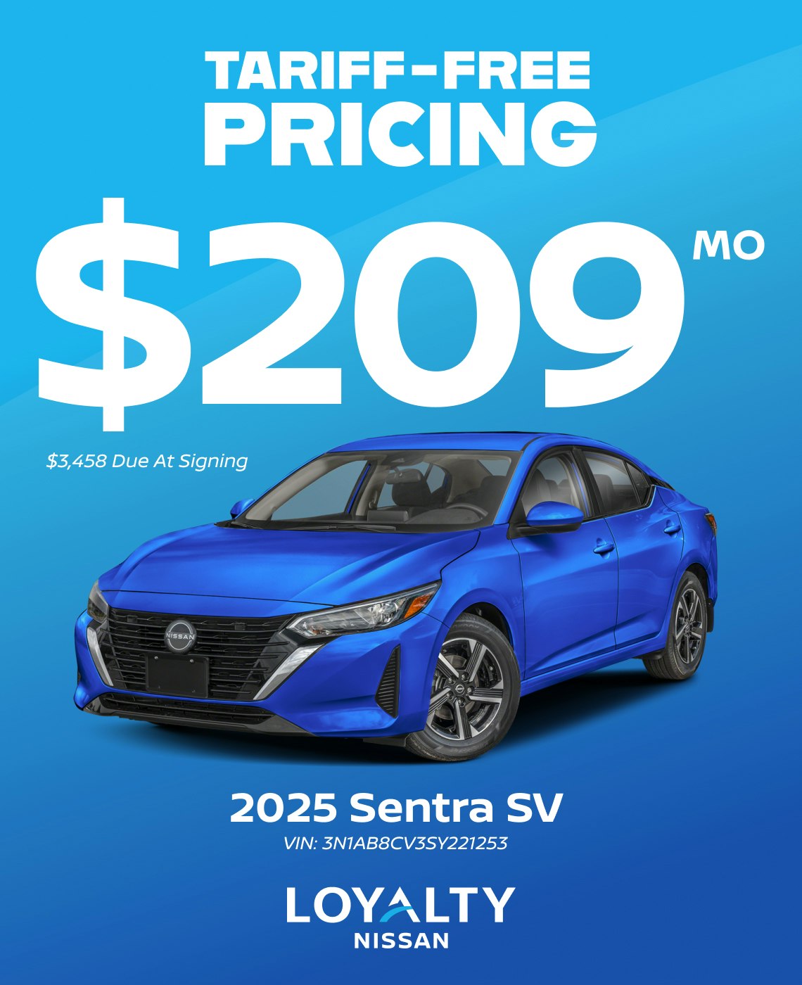 April Offers – $209/Mo On 2025 Sentra SV | Loyalty Nissan