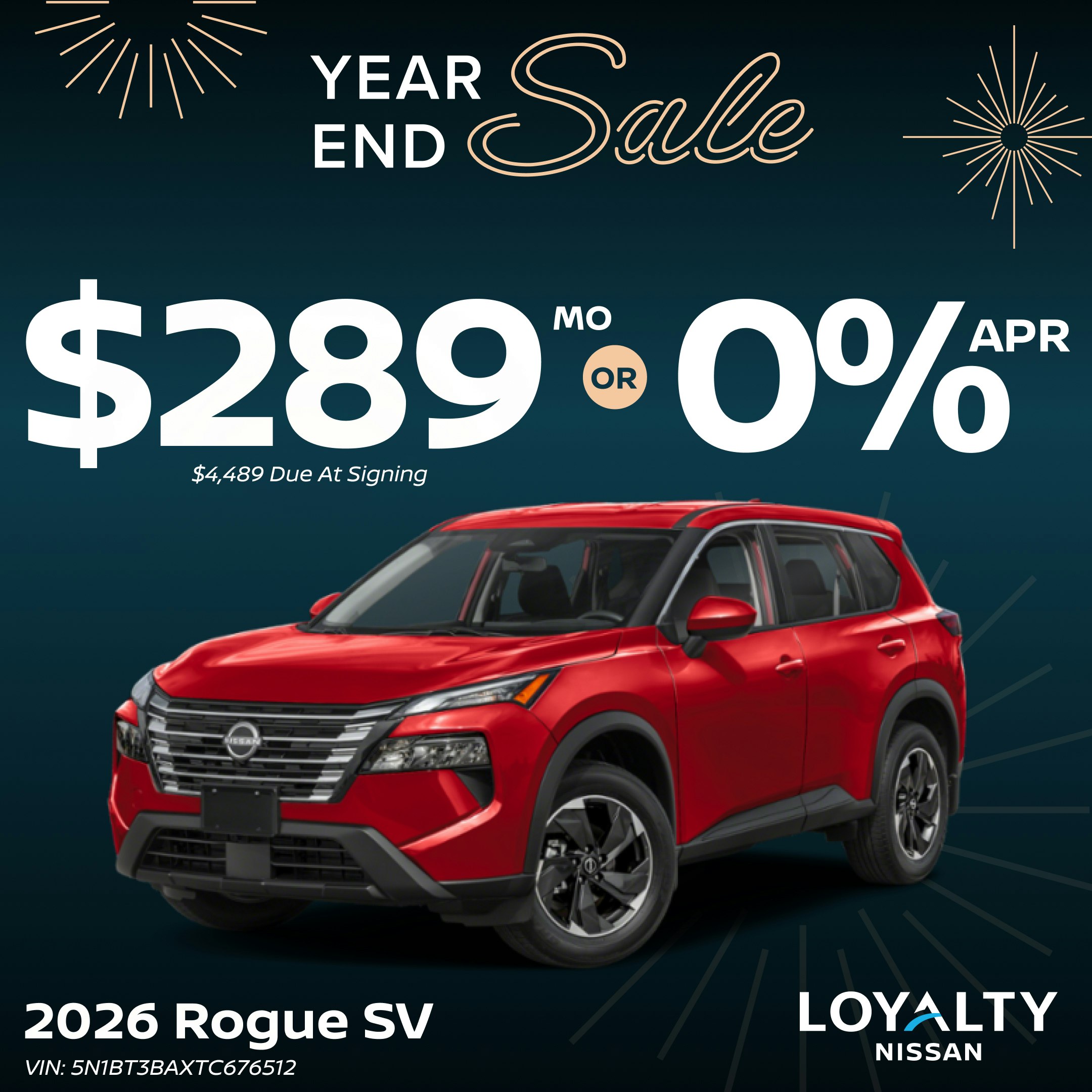 December Offers – $289/Mo Or 0% APR On 2026 Rogue SV | Loyalty Nissan