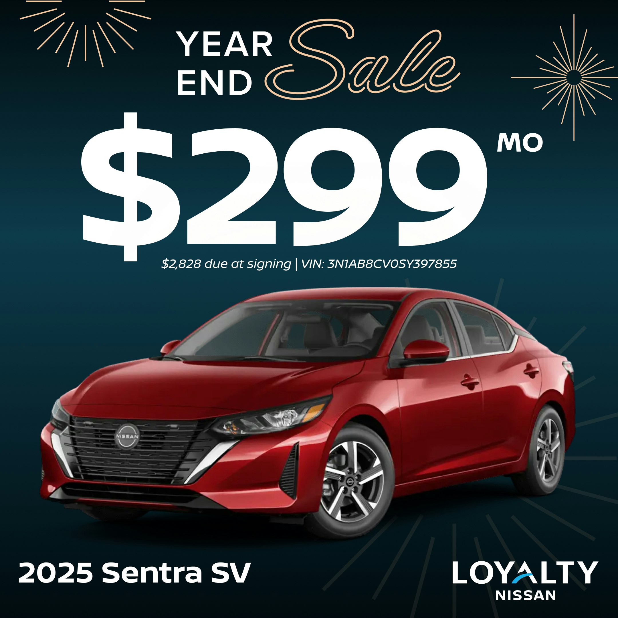 December Offers – $299/Mo On 2025 Sentra SV | Loyalty Nissan