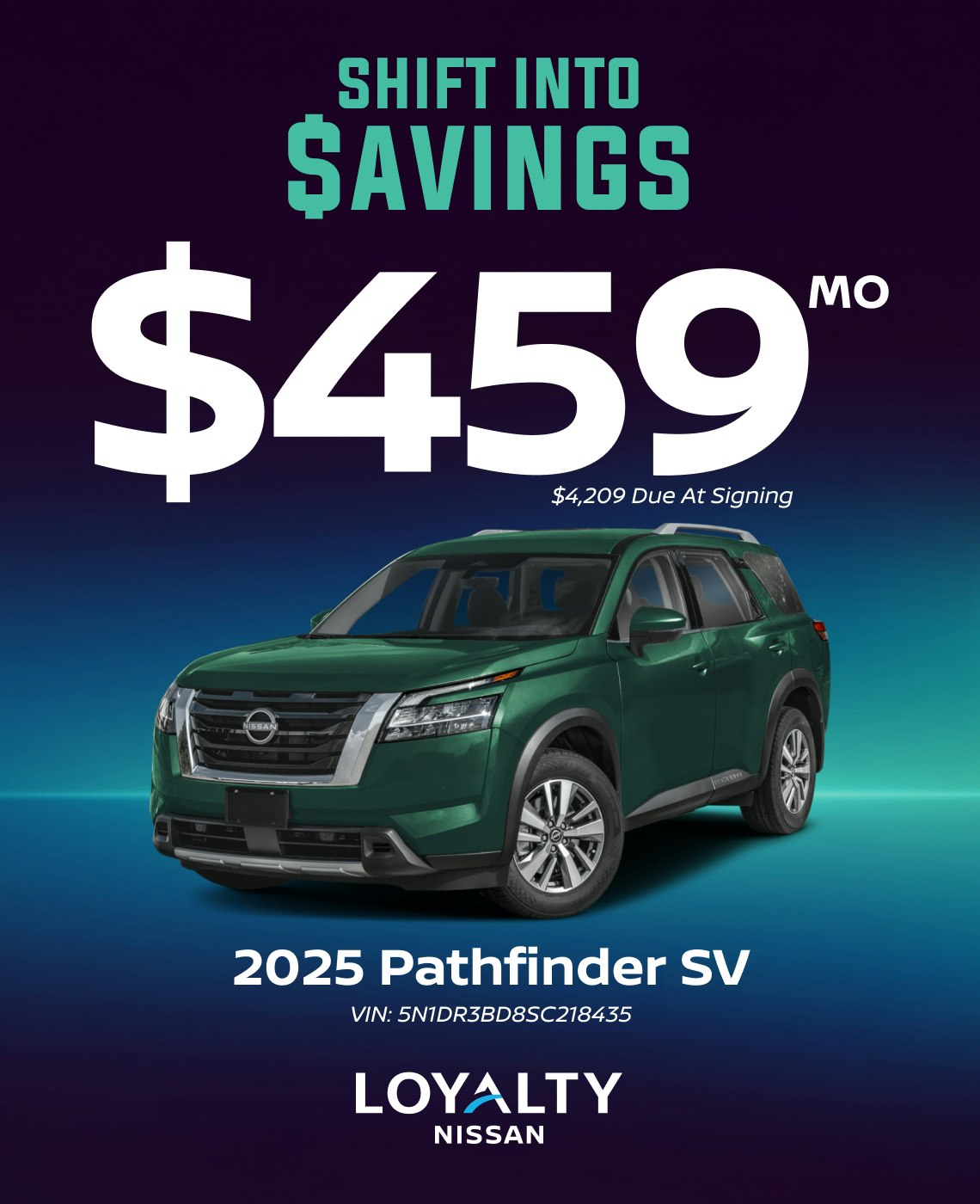February Offers – $459/Mo On 2025 Pathfinder SV | Loyalty Nissan