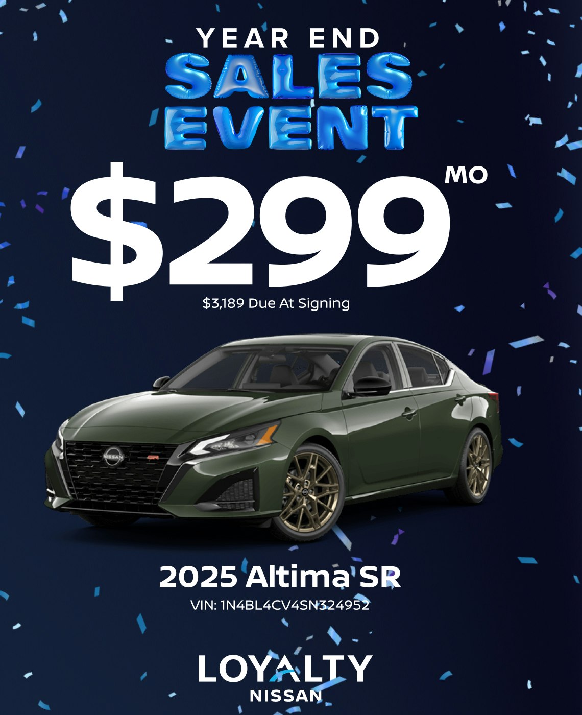 December Offers – $299/Mo On 2025 Altima SR | Loyalty Nissan