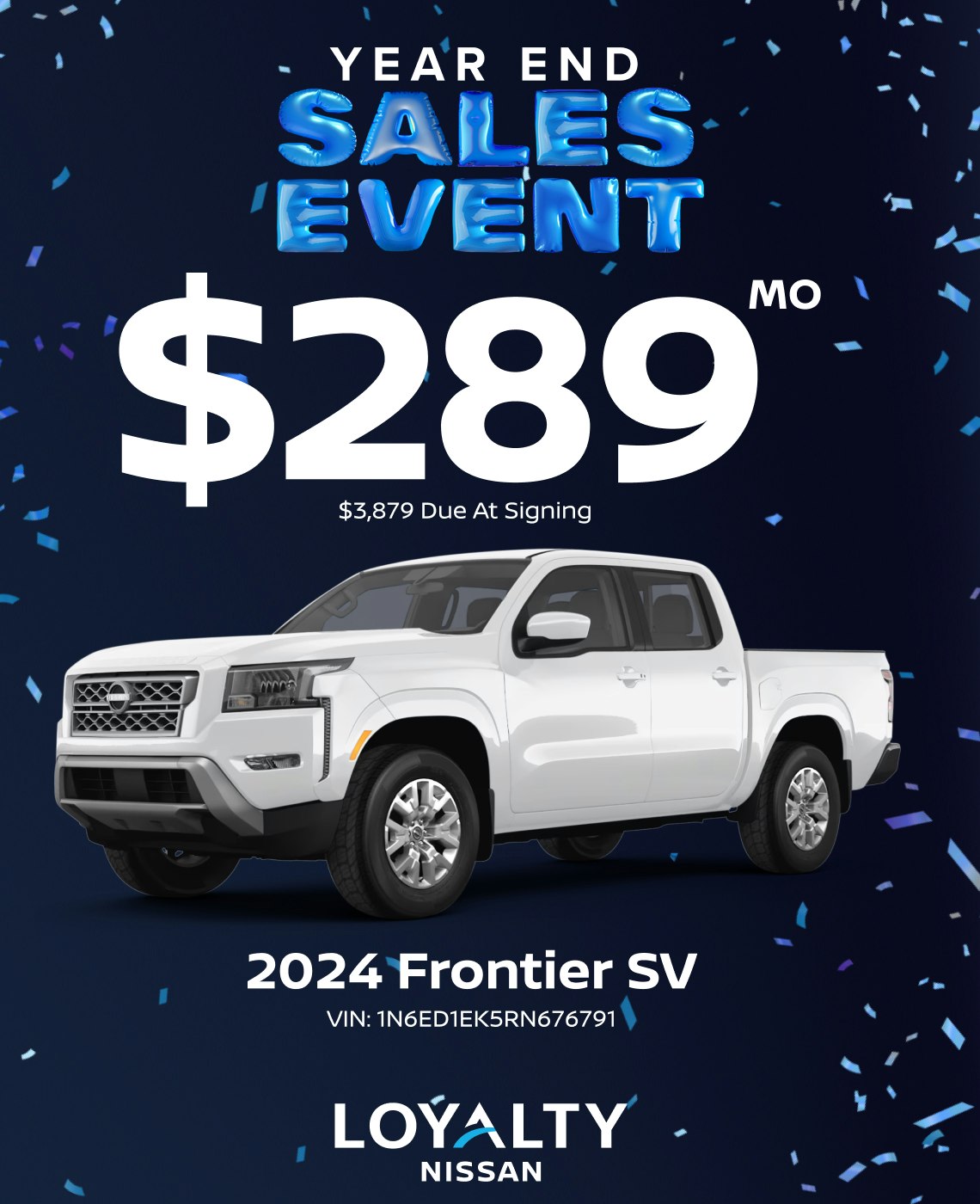 December Offers – $289/Mo On 2024 Frontier SV | Loyalty Nissan