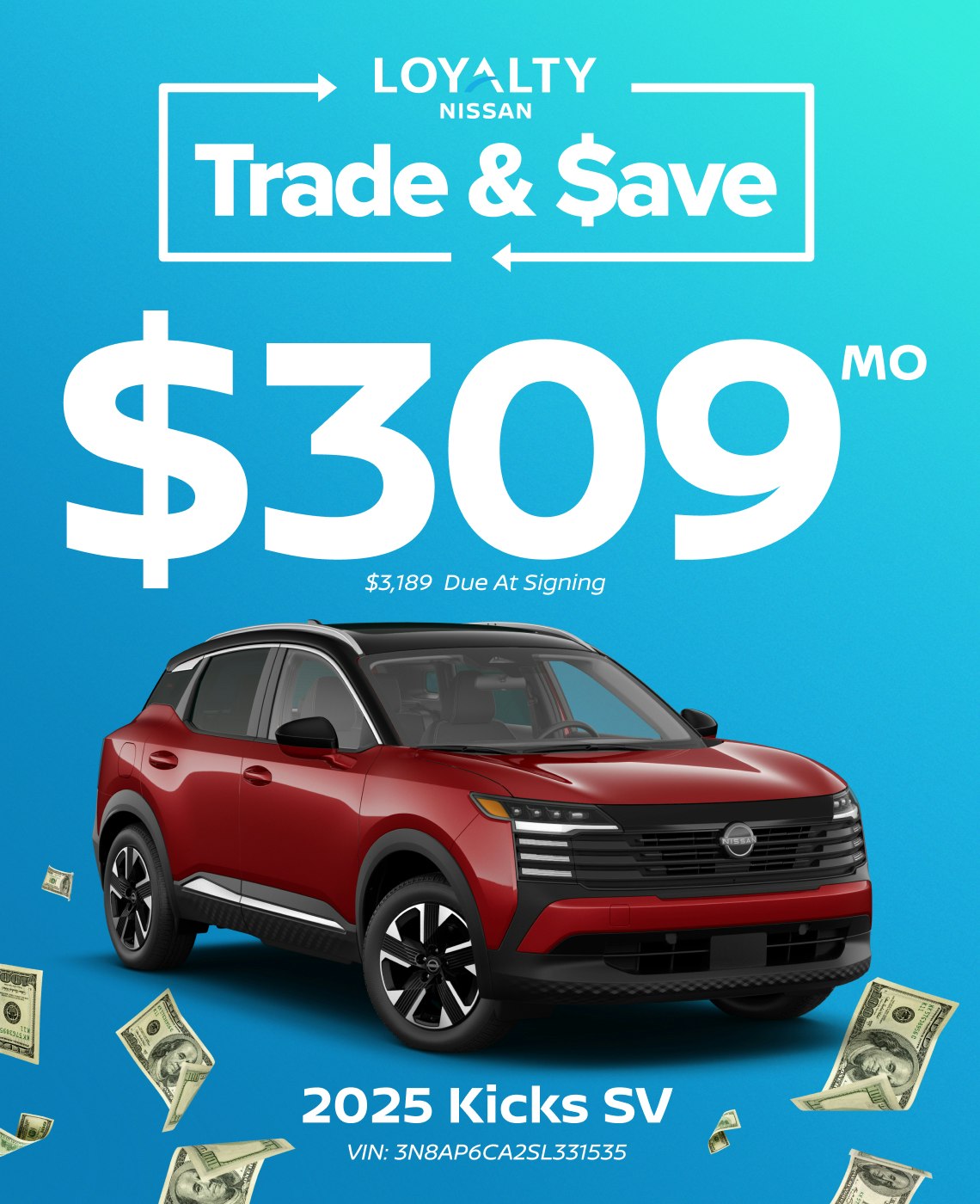 January Offers – $309/Mo On 2025 Kicks SV | Loyalty Nissan