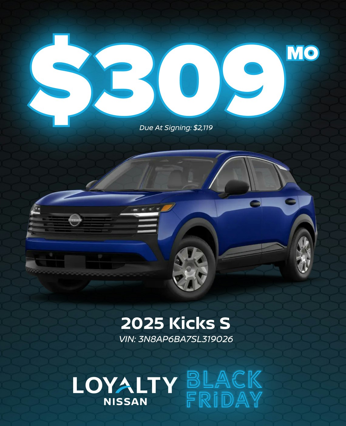 November Offers – $309/Mo On 2025 Kicks S | Loyalty Nissan